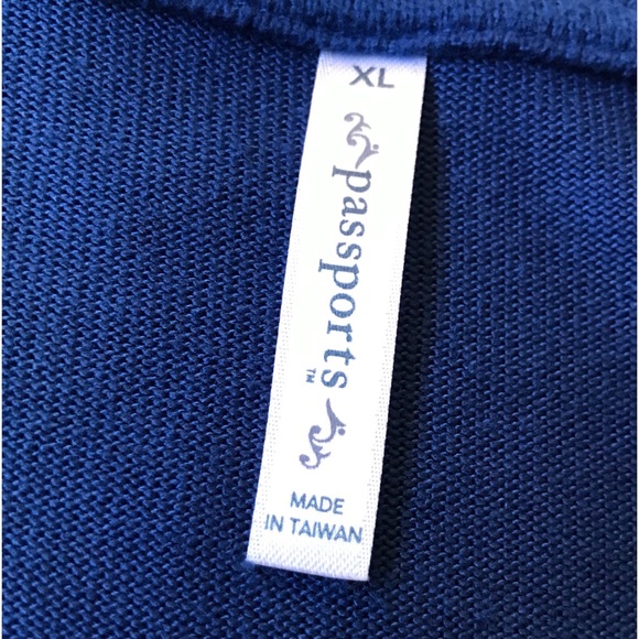 Passports Women’s Blue Long Sleeve V-Neck Top XL - Picture 3 of 6
